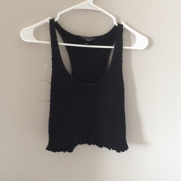 black ribbed tank top (slightly cropped) - Picture 1 of 2